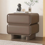 モダンパイン製ナイトテーブル - PUレザー仕上げ、スタイリッシュな収納オプション fmxjs-5343