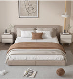 モダンパイン製ナイトテーブル - PUレザー仕上げ、スタイリッシュな収納オプション fmxjs-5343