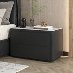 モダンナイトテーブル - パイン材・セラミック・PUレザー製、シンプルでスタイリッシュな収納家具 fmxjs-5344