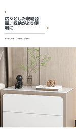 モダンナイトテーブル - パイン材・セラミック・PUレザー製、シンプルでスタイリッシュな収納家具 fmxjs-5344