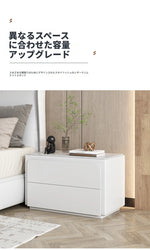 モダンナイトテーブル - パイン材・セラミック・PUレザー製、シンプルでスタイリッシュな収納家具 fmxjs-5344