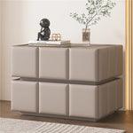 モダンナイトテーブル - パイン材×PUレザー製、スタイリッシュなデザインでお部屋をお洒落に演出! fmxjs-5345