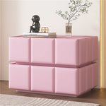 モダンナイトテーブル - パイン材×PUレザー製、スタイリッシュなデザインでお部屋をお洒落に演出! fmxjs-5345