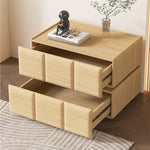 モダンナイトテーブル - パイン材×PUレザー製、スタイリッシュなデザインでお部屋をお洒落に演出! fmxjs-5345