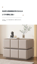 モダンナイトテーブル - パイン材×PUレザー製、スタイリッシュなデザインでお部屋をお洒落に演出! fmxjs-5345