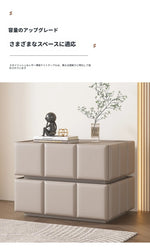 モダンナイトテーブル - パイン材×PUレザー製、スタイリッシュなデザインでお部屋をお洒落に演出! fmxjs-5345