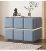 モダンナイトテーブル - パイン材×PUレザー製、スタイリッシュなデザインでお部屋をお洒落に演出! fmxjs-5345