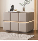 モダンナイトテーブル - パイン材×PUレザー製、スタイリッシュなデザインでお部屋をお洒落に演出! fmxjs-5345