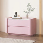 モダンパイン材ナイトテーブル|セラミック天板&PUレザー仕上げ|収納力抜群のデザイン家具 fmxjs-5346