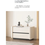 モダンパイン材ナイトテーブル|セラミック天板&PUレザー仕上げ|収納力抜群のデザイン家具 fmxjs-5346