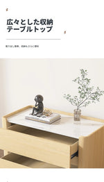 モダンパイン材ナイトテーブル|セラミック天板&PUレザー仕上げ|収納力抜群のデザイン家具 fmxjs-5346