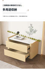 モダンパイン材ナイトテーブル|セラミック天板&PUレザー仕上げ|収納力抜群のデザイン家具 fmxjs-5346