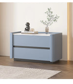 モダンパイン材ナイトテーブル|セラミック天板&PUレザー仕上げ|収納力抜群のデザイン家具 fmxjs-5346