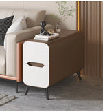 パイン材使用のモダンセンターテーブル|PUレザー仕上げのスタイリッシュなデザイン fmxjs-5347