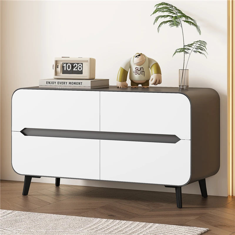 スタイリッシュなパイン材のPUレザー製キャビネット - モダンインテリアにぴったりな収納家具 fmxjs-5349