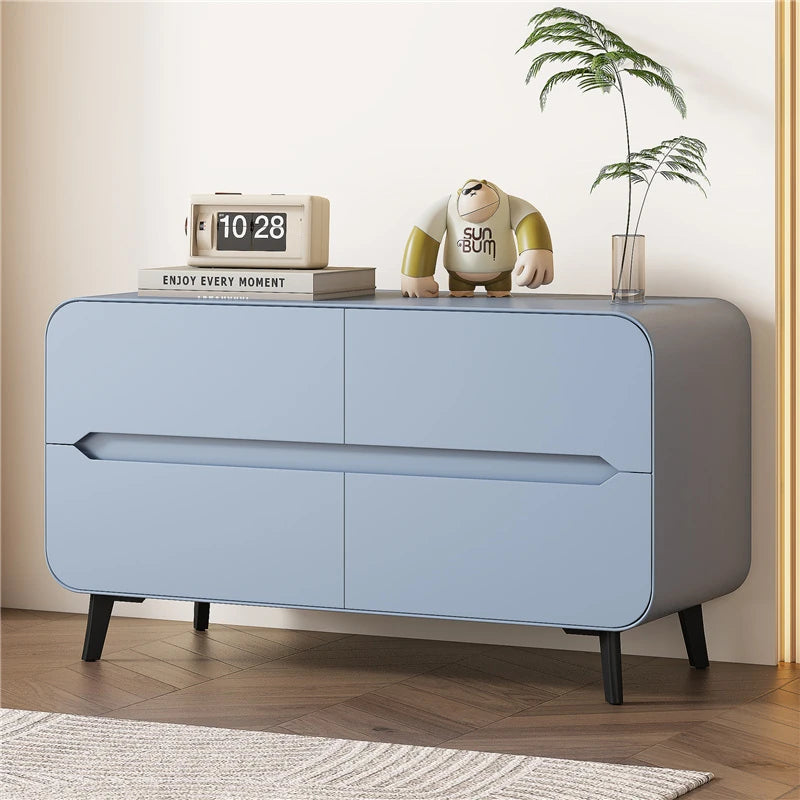 スタイリッシュなパイン材のPUレザー製キャビネット - モダンインテリアにぴったりな収納家具 fmxjs-5349