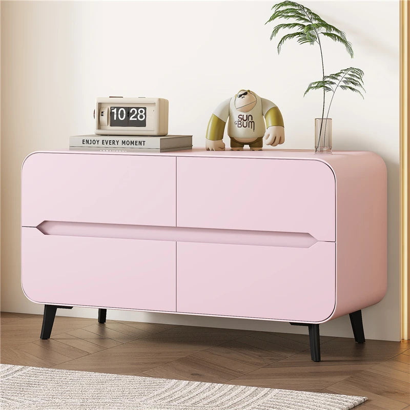 スタイリッシュなパイン材のPUレザー製キャビネット - モダンインテリアにぴったりな収納家具 fmxjs-5349