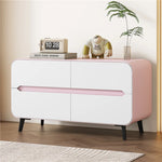 スタイリッシュなパイン材のPUレザー製キャビネット - モダンインテリアにぴったりな収納家具 fmxjs-5349