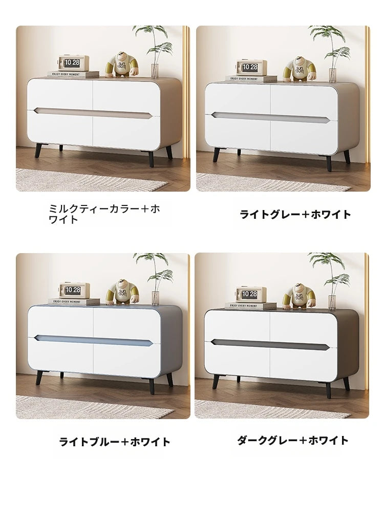 スタイリッシュなパイン材のPUレザー製キャビネット - モダンインテリアにぴったりな収納家具 fmxjs-5349