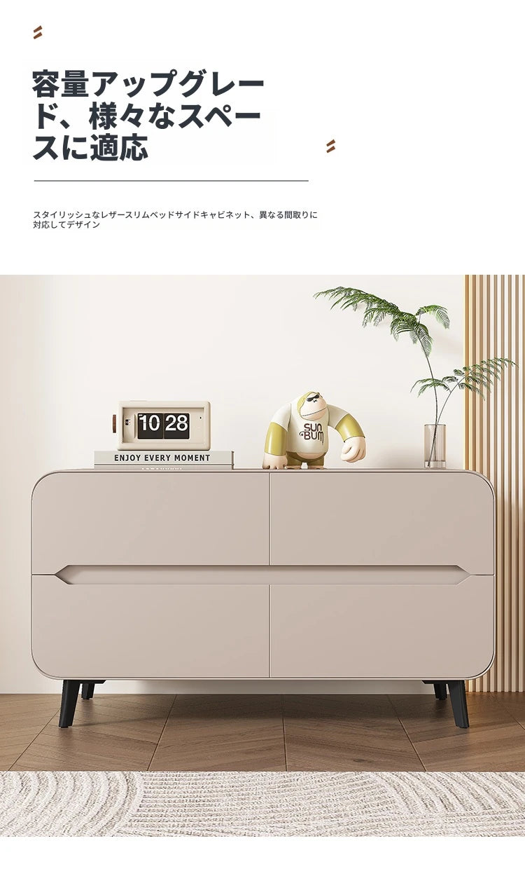 スタイリッシュなパイン材のPUレザー製キャビネット - モダンインテリアにぴったりな収納家具 fmxjs-5349