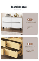 スタイリッシュなパイン材のPUレザー製キャビネット - モダンインテリアにぴったりな収納家具 fmxjs-5349