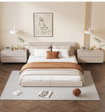 スタイリッシュなパイン材のPUレザー製キャビネット - モダンインテリアにぴったりな収納家具 fmxjs-5349