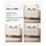 スタイリッシュなパイン材のPUレザー製キャビネット - モダンインテリアにぴったりな収納家具 fmxjs-5349