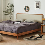 アッシュ材&パイン使用 高級PUレザーベッド - 贅沢な眠りを提供するベッド fmy-1135
