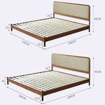 アッシュ材&パイン使用 高級PUレザーベッド - 贅沢な眠りを提供するベッド fmy-1135