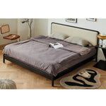 アッシュ材&パイン使用 高級PUレザーベッド - 贅沢な眠りを提供するベッド fmy-1135