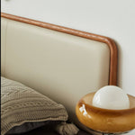 アッシュ材&パイン使用 高級PUレザーベッド - 贅沢な眠りを提供するベッド fmy-1135