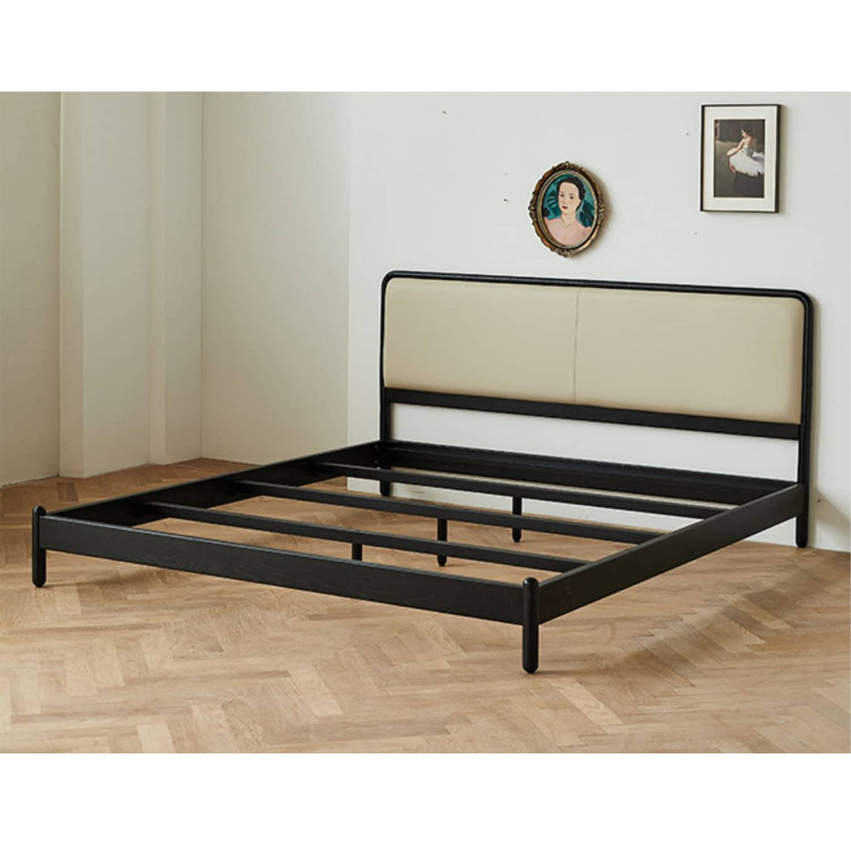 アッシュ材&パイン使用 高級PUレザーベッド - 贅沢な眠りを提供するベッド fmy-1135