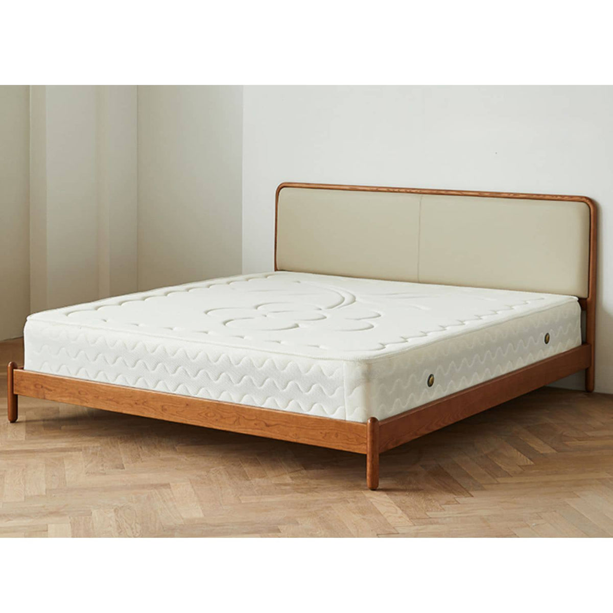 アッシュ材&パイン使用 高級PUレザーベッド - 贅沢な眠りを提供するベッド fmy-1135