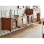 高品質テレビ台 - 多層板&強化ガラス&ステンレス製のモダンデザイン fmy-1137