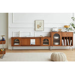 高品質テレビ台 - 多層板&強化ガラス&ステンレス製のモダンデザイン fmy-1137