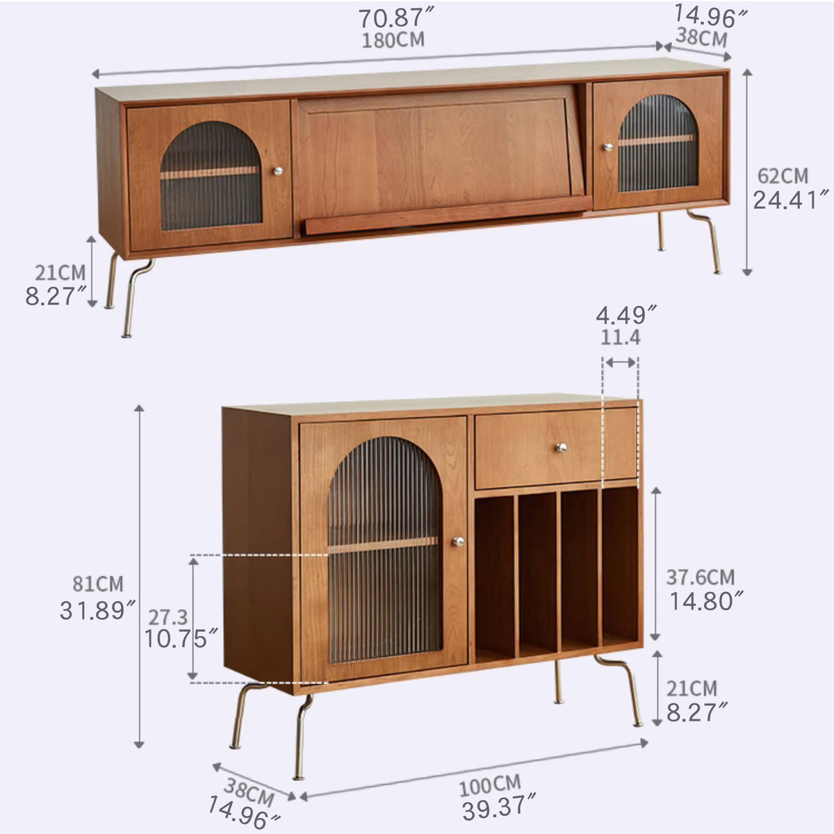 高品質テレビ台 - 多層板&強化ガラス&ステンレス製のモダンデザイン fmy-1137