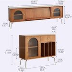 高品質テレビ台 - 多層板&強化ガラス&ステンレス製のモダンデザイン fmy-1137