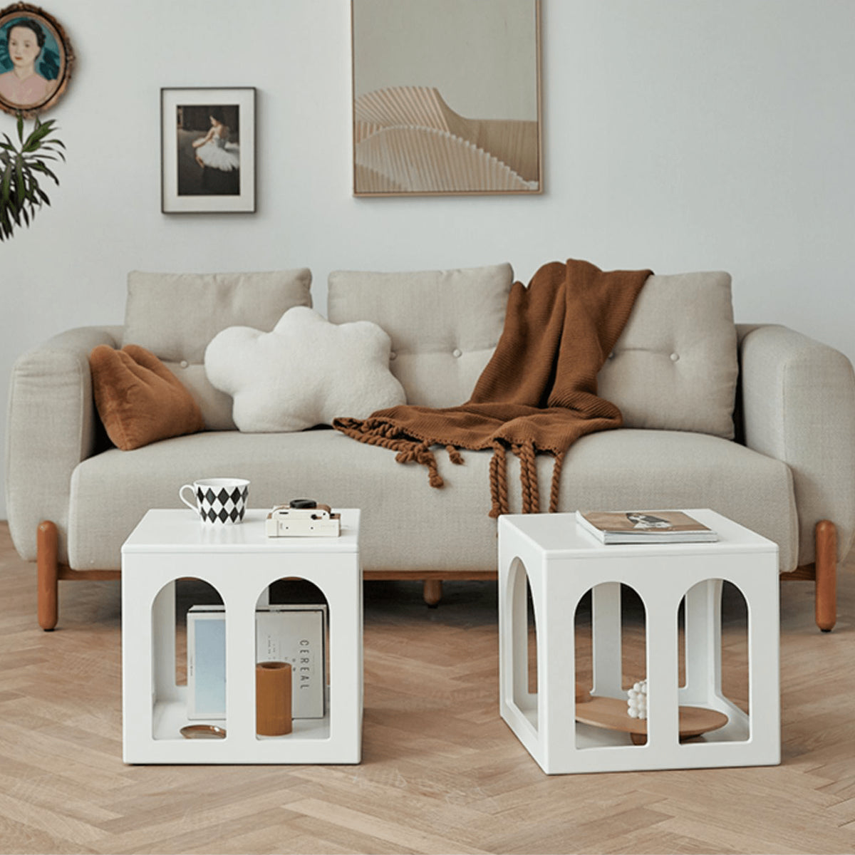 【シンプル&モダン】MDF集成材センターテーブル - おしゃれなリビングインテリア fmy-694