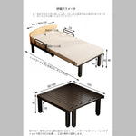 1人用 ソファーベッド 折りたたみ・伸縮式 スライドタイプ|コットンリネン生地 メタルフレーム fnqe-0226-68