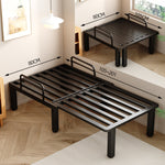 1人用 ソファーベッド 折りたたみ・伸縮式 スライドタイプ|コットンリネン生地 メタルフレーム fnqe-0226-68