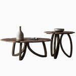 ウォールナットステンレス製センターテーブル:デザイン性溢れるリビングの主役 fplk-5026