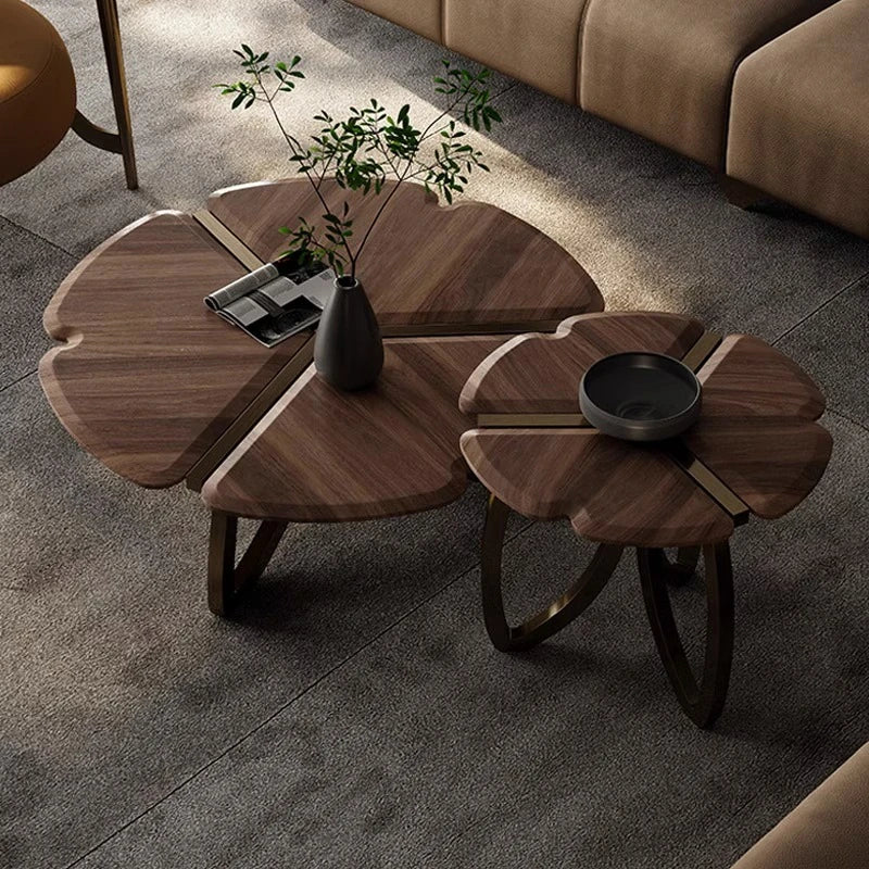 ウォールナットステンレス製センターテーブル:デザイン性溢れるリビングの主役 fplk-5026