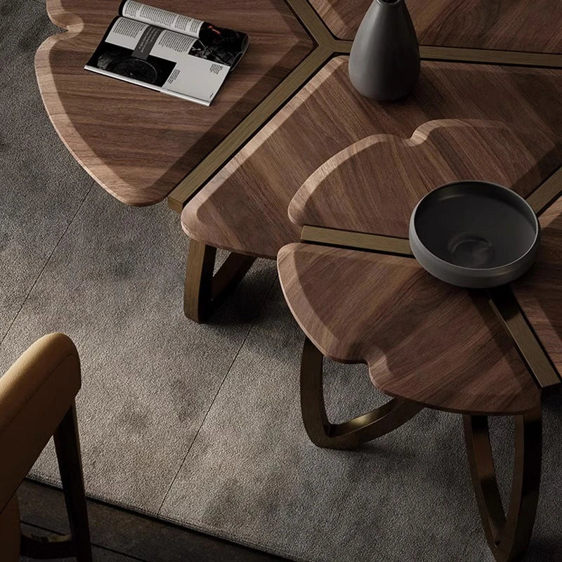 ウォールナットステンレス製センターテーブル:デザイン性溢れるリビングの主役 fplk-5026