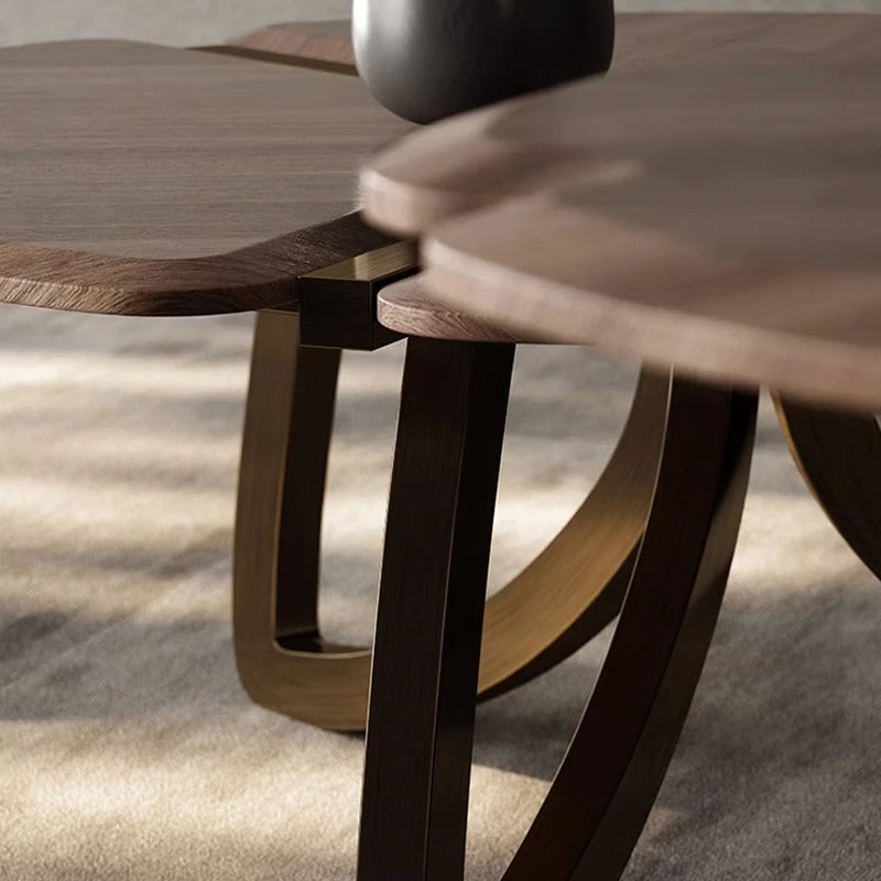 ウォールナットステンレス製センターテーブル:デザイン性溢れるリビングの主役 fplk-5026