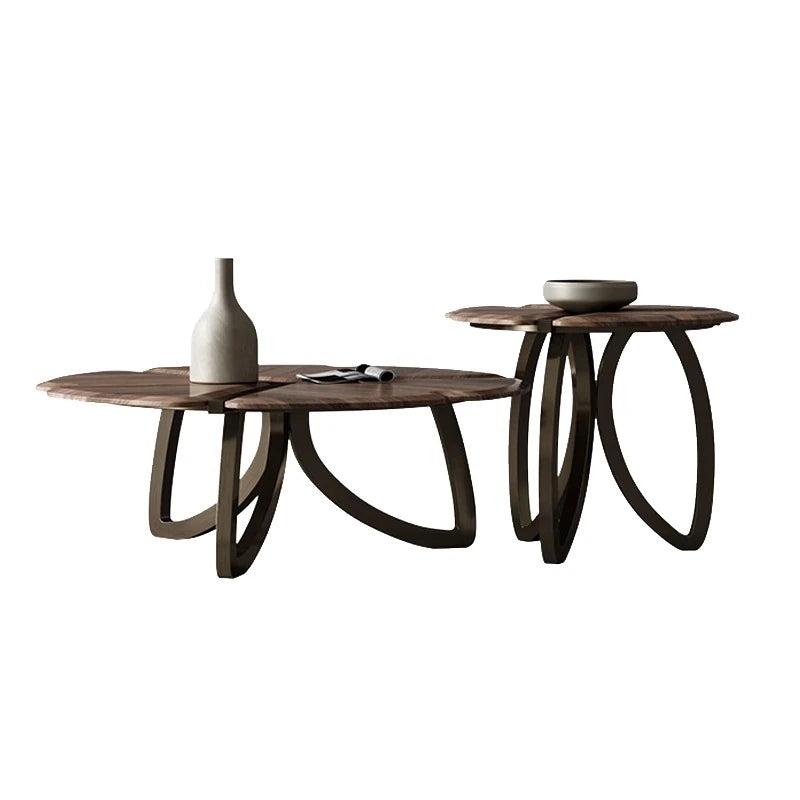 ウォールナットステンレス製センターテーブル:デザイン性溢れるリビングの主役 fplk-5026