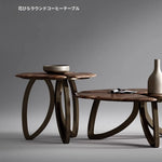 ウォールナットステンレス製センターテーブル:デザイン性溢れるリビングの主役 fplk-5026