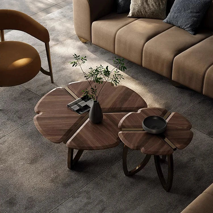 ウォールナットステンレス製センターテーブル:デザイン性溢れるリビングの主役 fplk-5026