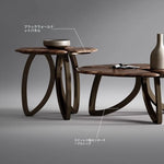 ウォールナットステンレス製センターテーブル:デザイン性溢れるリビングの主役 fplk-5026