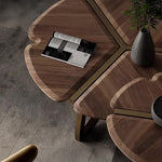 ウォールナットステンレス製センターテーブル:デザイン性溢れるリビングの主役 fplk-5026