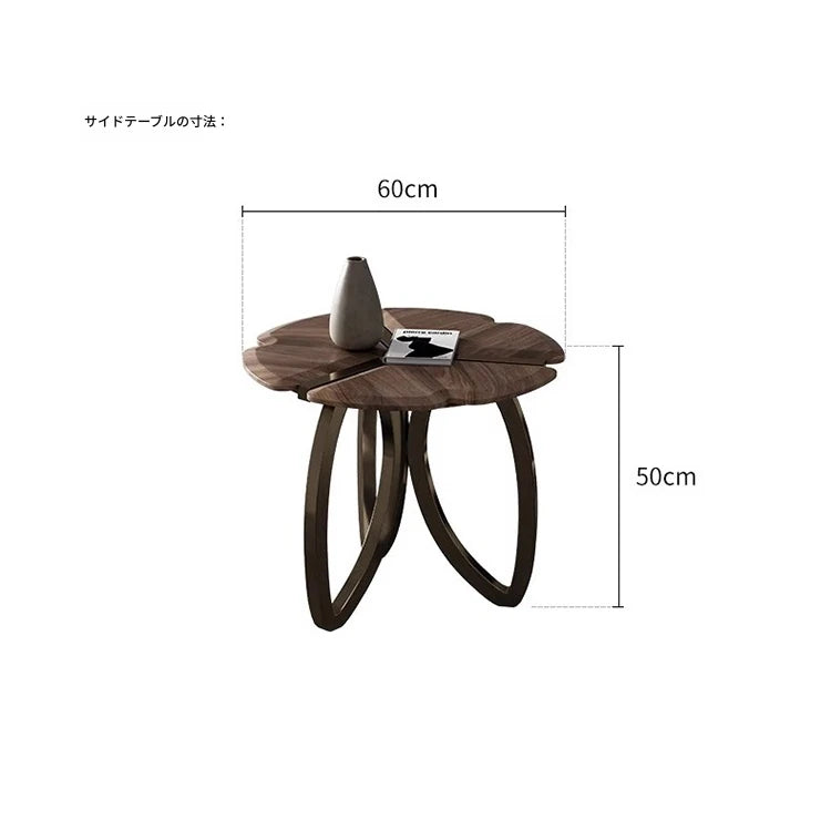 ウォールナットステンレス製センターテーブル:デザイン性溢れるリビングの主役 fplk-5026